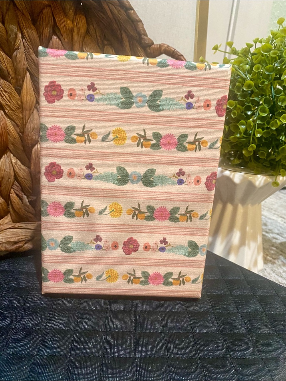 Rifle Paper Co. Pink Floral Stripe Canvas Nesting Box